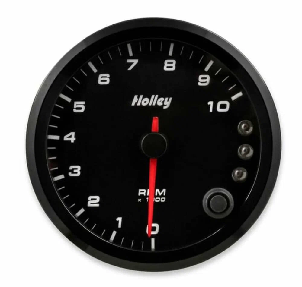 Black 3-3_8_ Tachometer 0-10K Standalone w_Internal Shiftlight-Holley 26-617